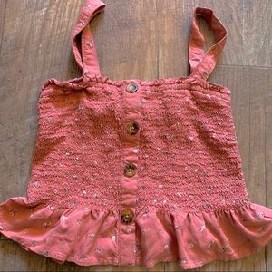 Cute Flowy Smocked Crop Tank Top